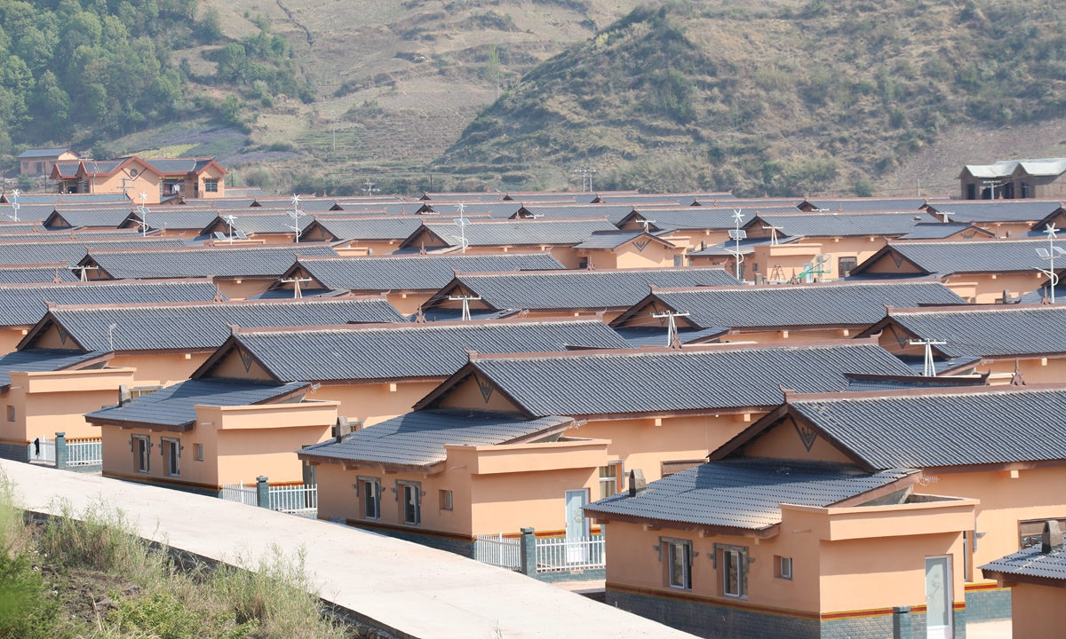 A view of the new houses in Jiajiago village built by China Three Gorges CorpPhoto: Courtesy of China Three Gorges Corp